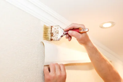 Pose de papier peint à Échalas — revêtements muraux et toiles de verre